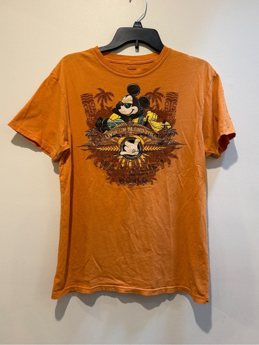 Disney Orange Mickey Graphic Short Sleeve Tee